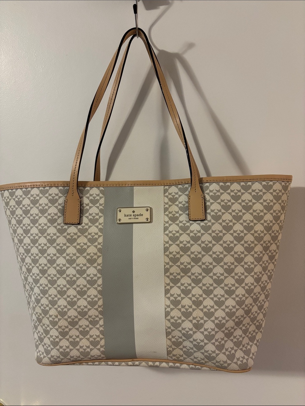 kate spade Neutral Pattern Tote in Beige, Gray & White